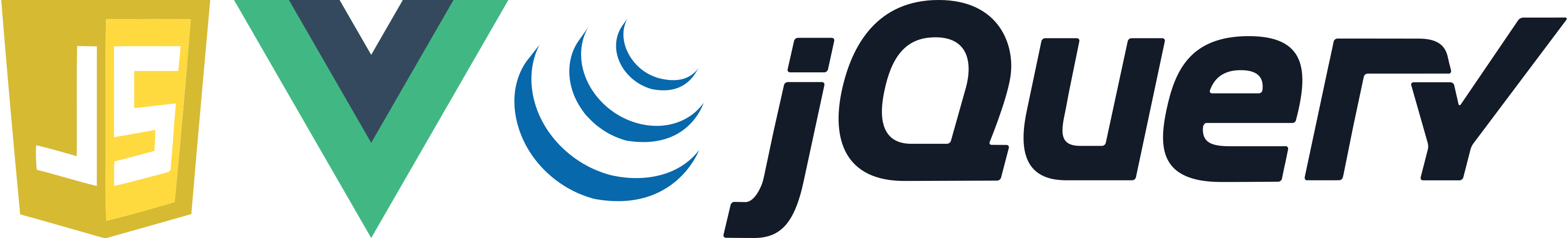 Logos: Javascript, Vue.js & jQuery
